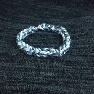 A black, white, and silver bracelet